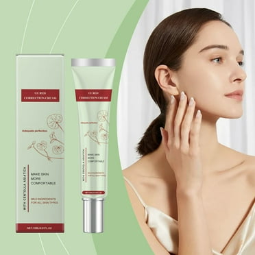 Herunwer Color Correcting CC Cream,Women's CC Red Correct,Boost Radiance, Refine Skin Texture, Plump, Softer & Hydrated Skin,Multi-Purpose Skin Tone Adjusting CC Cream Full Coverage