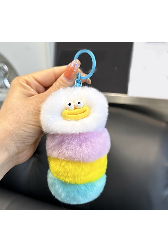 Herunwer Cute Keychains, Funny Plush Car Keychain, Cute Girls Plush Key Chain Accessories for Backpack Handbag Car Keys