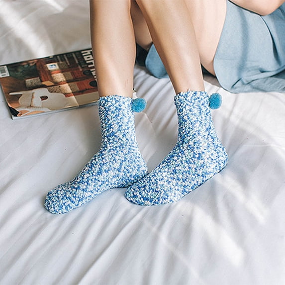 Herunwer Cute Women Cupcake Cozy Sleep Bed Indoor Home Socks Thermal Home Girls Slipper Fuzzy Cupcake Socks