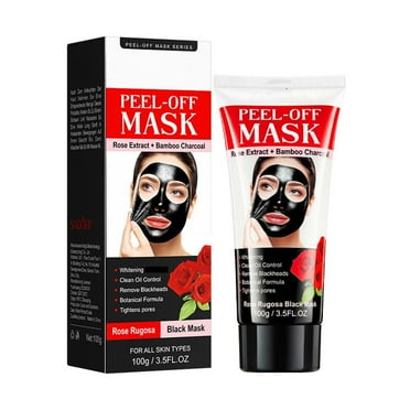 Herunwer Face Peeling Off Mask Whitening Anti Acne Moisturizing Soothing Remove Blackheads Tightens Pores Spa Rose Extract Bamboo Charcoal Peel Off Face Mask