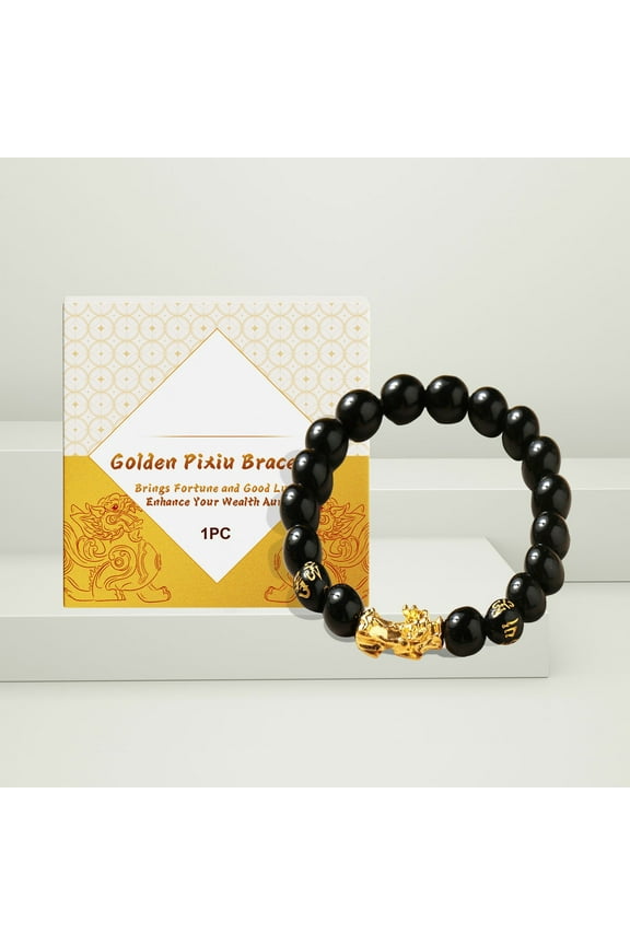 Herunwer Feng Shui Black Obsidian Wealth Bracelet,Feng Shui Bracelet for Men/Women for Protection Can Bring Luck and Prosperity,Suitable for Any Occasion,Unisex