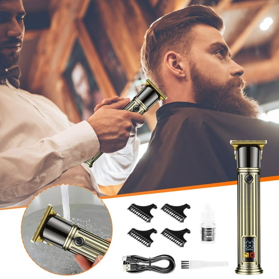 Herunwer Hair Clippers for Men, Professional Beard Shaver Barbershop Grooming Cordless Hair Trimmer Hairstyle Design Carving Metal Men Cordless Hair Trimmer