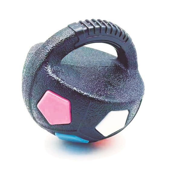 Herunwer Interactive Rubber Football Dog Toy with Handle, Floating Squeaky Chew Toy for Outdoor Water Play and Training