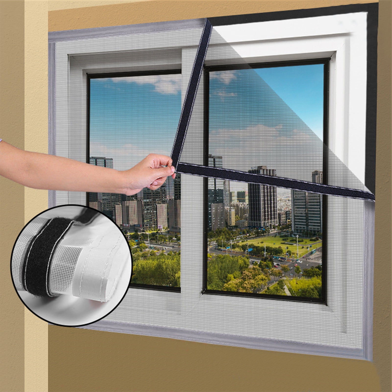 Herunwer Window Screen, Adjustable DIY Window Net Max with
