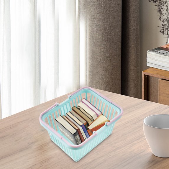 Herunwer Mini Plastic Small Baskets for Organizing and Storage,Storage Crate for Home Bedroom Office Classroom Drawer Organizers
