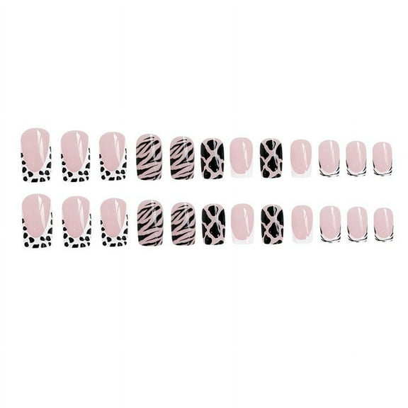 Herunwer Press on Nails Almond Children Fake Nails Artificial Nail Tips Adhesive Full Cover Short False Fingernails for Girls Nail Decoration