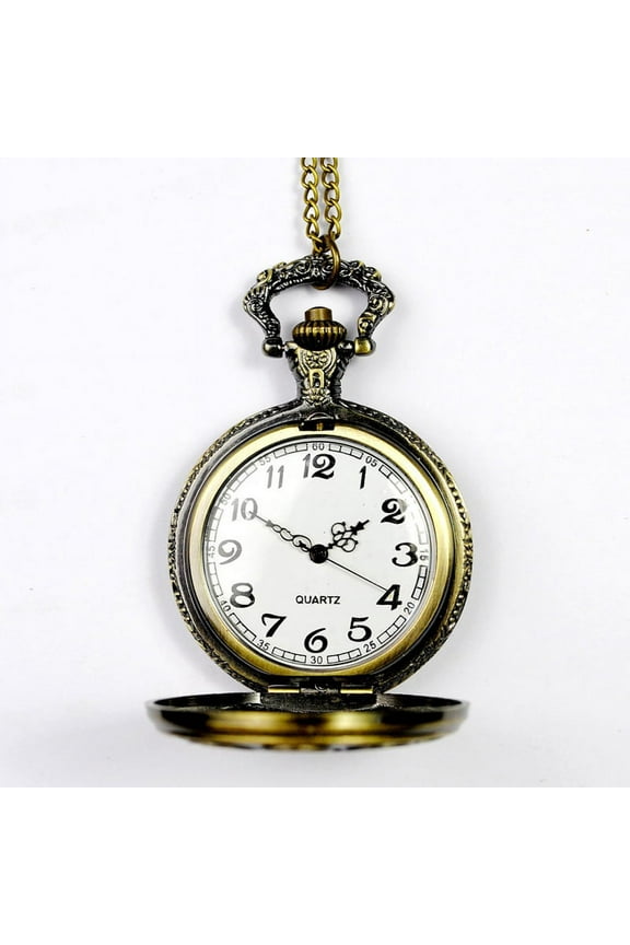 Herunwer Shield Men's Pocket Watch, Arabic Numeral Digital Scale Men's Quartz Pocket Watch, Men's Quartz Pocket Watches