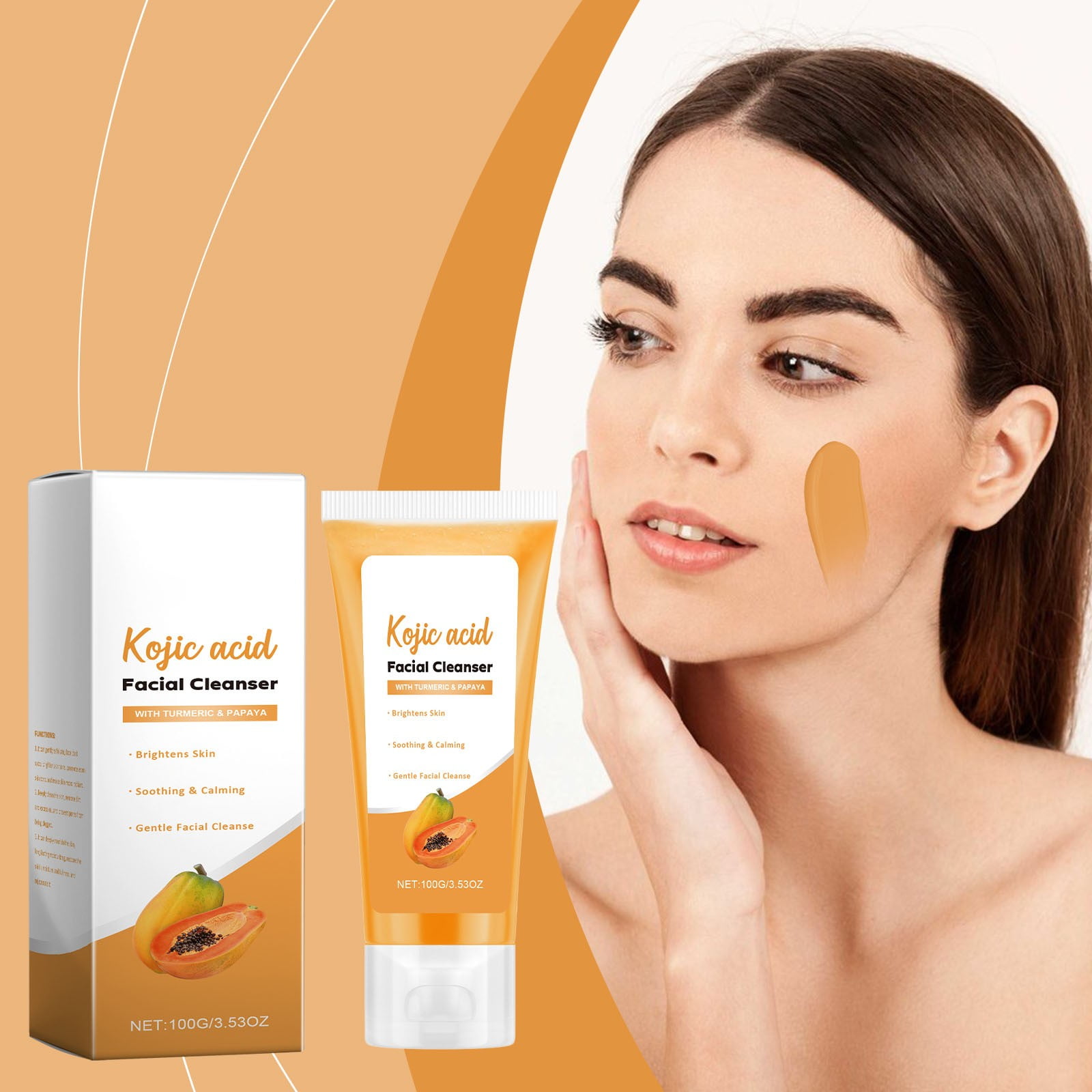 Natrulo Papaya Brightening Soap Bar - Kojic Acid & Turmeric For Dark Spots, Acne & Even Skin Tone, All Skin Types