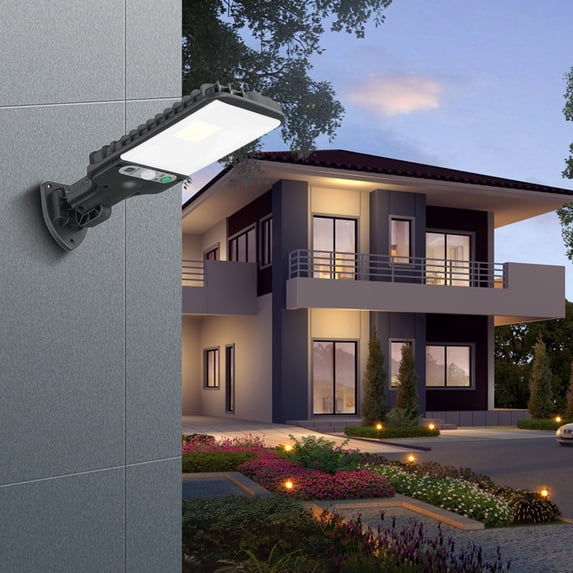 Herunwer Solar Street Light Motion Sensor, Dusk to Dawn Solar Flood Lights Outdoor, IP65 Waterproof Solar Security Lights, LED Solar Lights for Outside Garden Yard Parking Lot