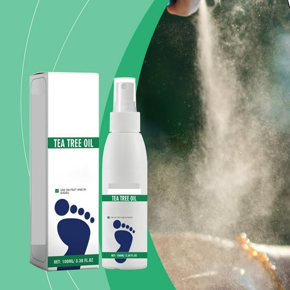 Herunwer Tea Tree Oil Foot Spray, Foot Sanitizer Spray, Foot and Nail Care Serum Kit, with Natural Tea Tree Oil and Aloe Vera Foot Spray (1Pcs)