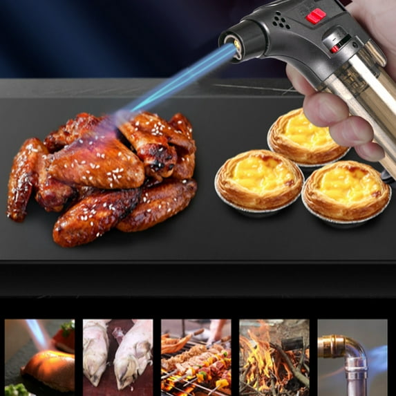 Herunwer Torch Lighters Butane Refillable Lighter Single Jet Flame Windproof Torch Lighter Multi Utility Mini Gas Lighter Blow Torch Lighters for Candle Fireplace Camping Grill BBQ Kitchen