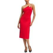 Herv  L ger womens Strappy Jersey Midi Dress, xs, Red