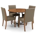 thumbnail image 1 of Herval 5 Piece Wood and Metal Round Dining Set w/ Upholstered Chairs in Brown, 1 of 7