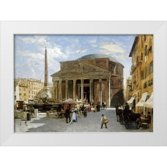Herwegen-Manini, Veronika Mario 32x24 White Modern Wood Framed Museum Art Print Titled - The Pantheon, Rome