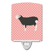 Herwick Sheep Pink Check Ceramic Night Light
