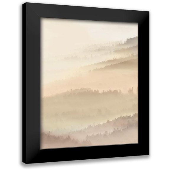 Herzog 12x14 Black Modern Framed Museum Art Print Titled - Fog Valley I.