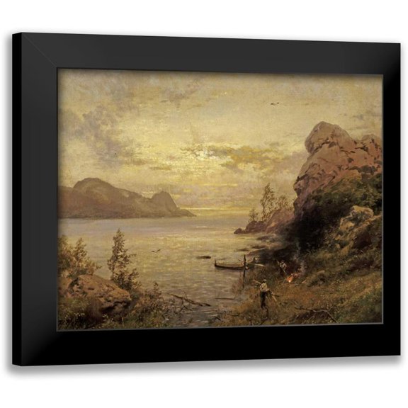 Herzog, Herman 14x12 Black Modern Framed Museum Art Print Titled - Camp Site