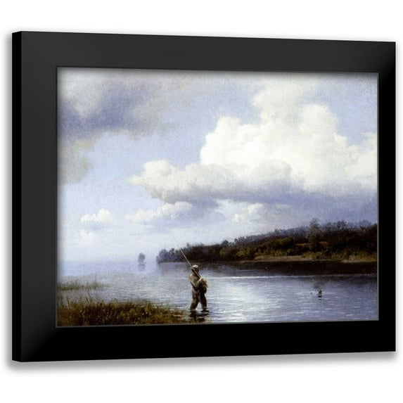 Herzog, Herman 14x12 Black Modern Framed Museum Art Print Titled - Fly Fishing