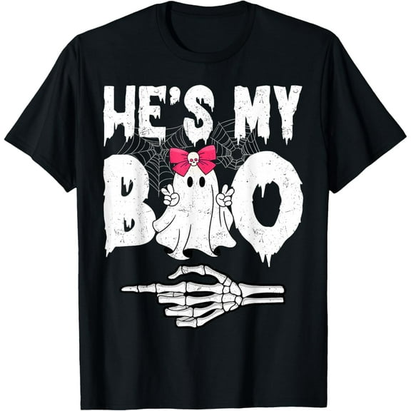 Hes My Boo Couple Matching Halloween Costumes T-Shirt