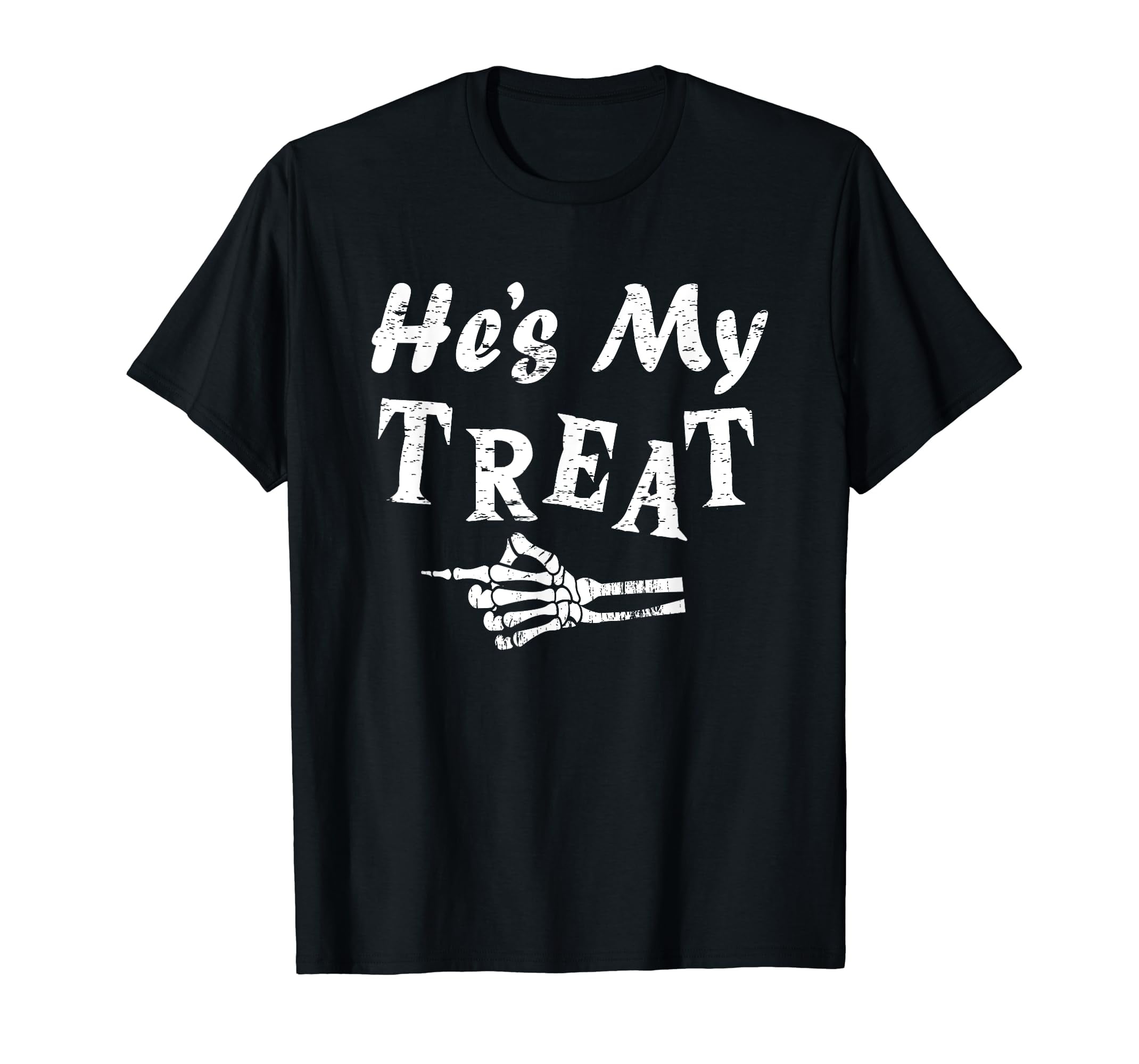 Hes My Treat Skeleton Matching Couple Halloween Costume Hers Short