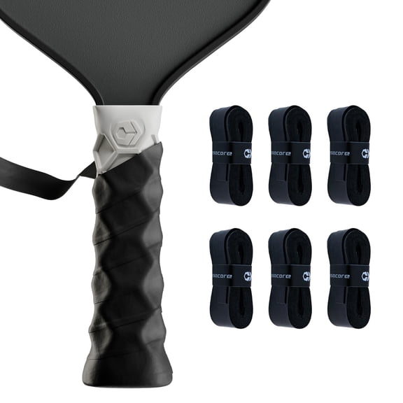 Hesacore Hesatac Overgrip Tape – 6 Pack – Black – for Pickleball, Padel & Tennis – Sweat Absorbing, Soft, Anti-Slip, Stretchable Overgrip