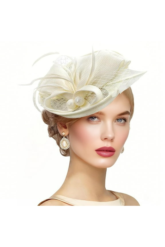 Fascinator Kentucky Derby Hats for Women Vintage Wedding Church Cocktail Tea Party Hair Accessories
