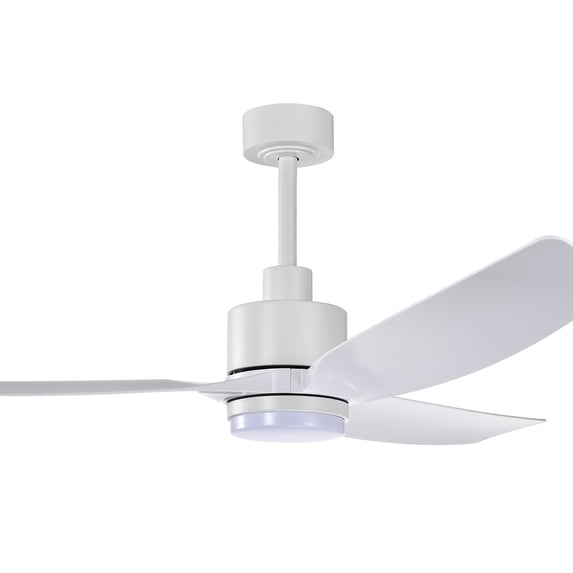 Heshor 56 in. 1-Light Indoor White Finish Ceiling Fan with Light Kit