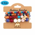 thumbnail image 1 of Heshpaws 4 PCS Bohemian Stretch Anchor Bracelets Elephant Butterfly Retro Bracelets，Jewelry Gift for Women, 1 of 6
