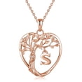 thumbnail image 1 of Heshpaws Rose Gold Heart Tree of Life Necklace Custom Initial Letter Pendant Jewelry for Women, Gift for Mom Daughter Wife, 1 of 1