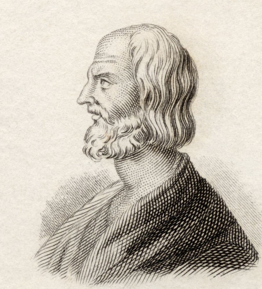 Hesiod Greek Oral Poet From Crabbs Historical Dictionary Published 1825 Canvas Art - Ken Welsh Design Pics (14 x 15)