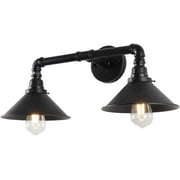 Hesmind 2 Light Vanity Light Industrial Water Pipe Wall Sconce Vintage E26 Wall Lamp Water Pipe Wall Light Iron Metal Water Pipe Style Wall Lamp Light Fixture Bathroom Vanity Light Fixture