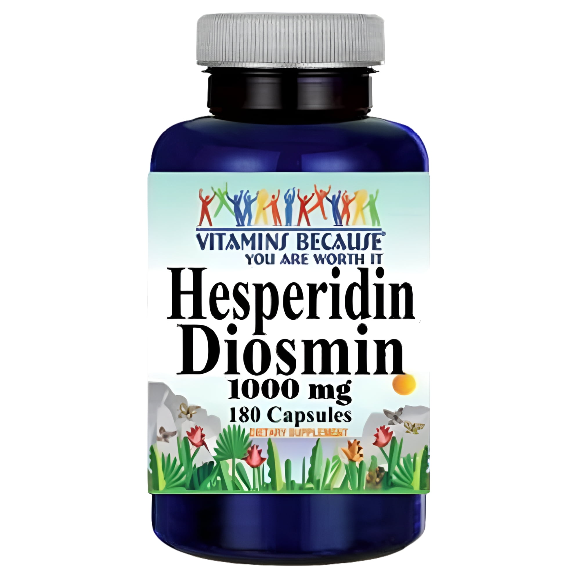 Hesperidin Diosmin 50mg/450mg 180 Caps by Vitamins Because 1000mg per 2 Caps