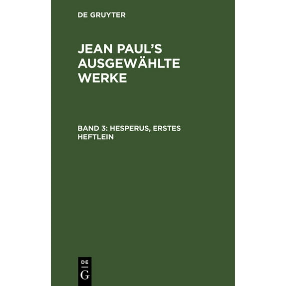 Hesperus, Erstes Heftlein, (Hardcover)