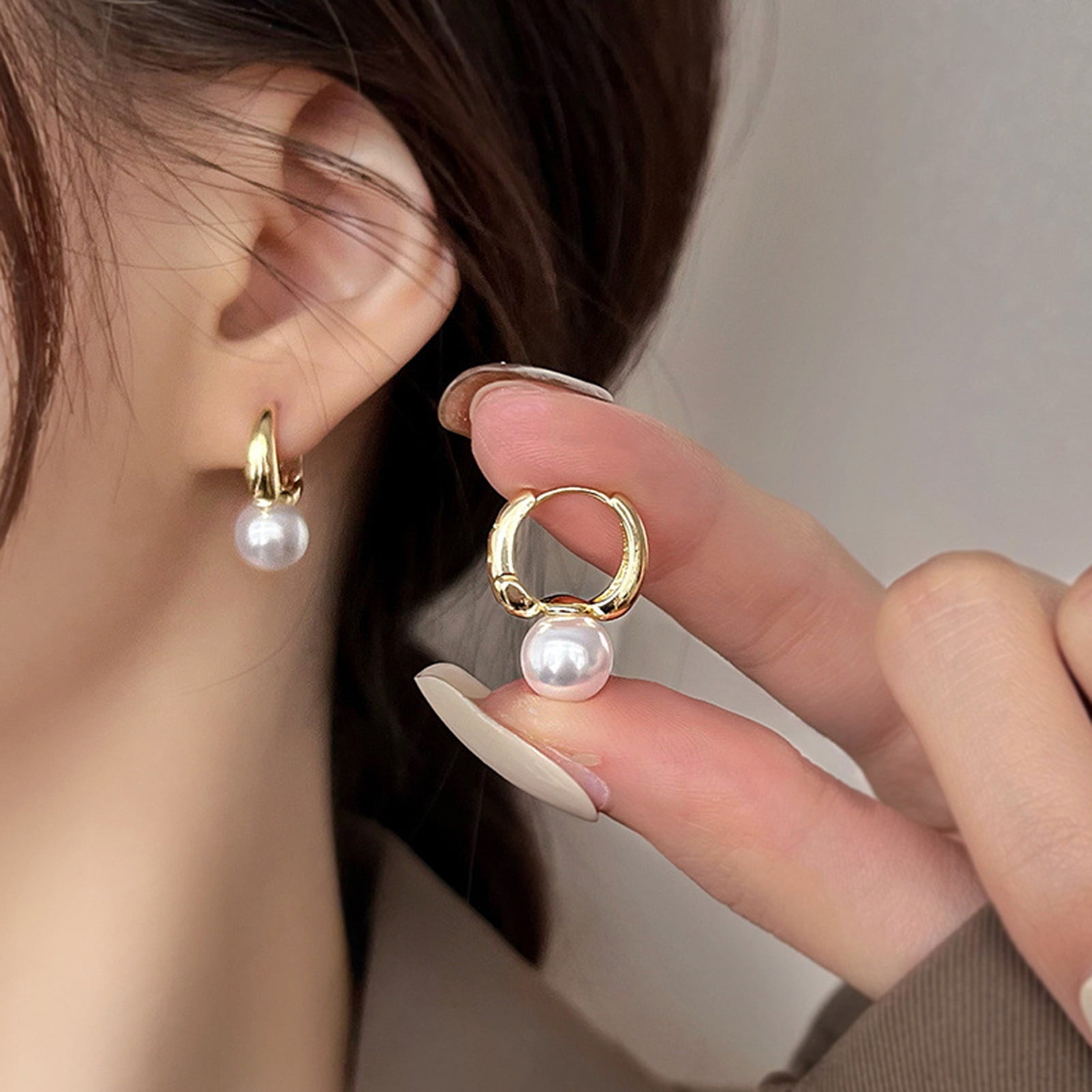 Sterling Silver Hammered Hoop Chain Earrings with Small Gemstones 3 Hoop Drop
