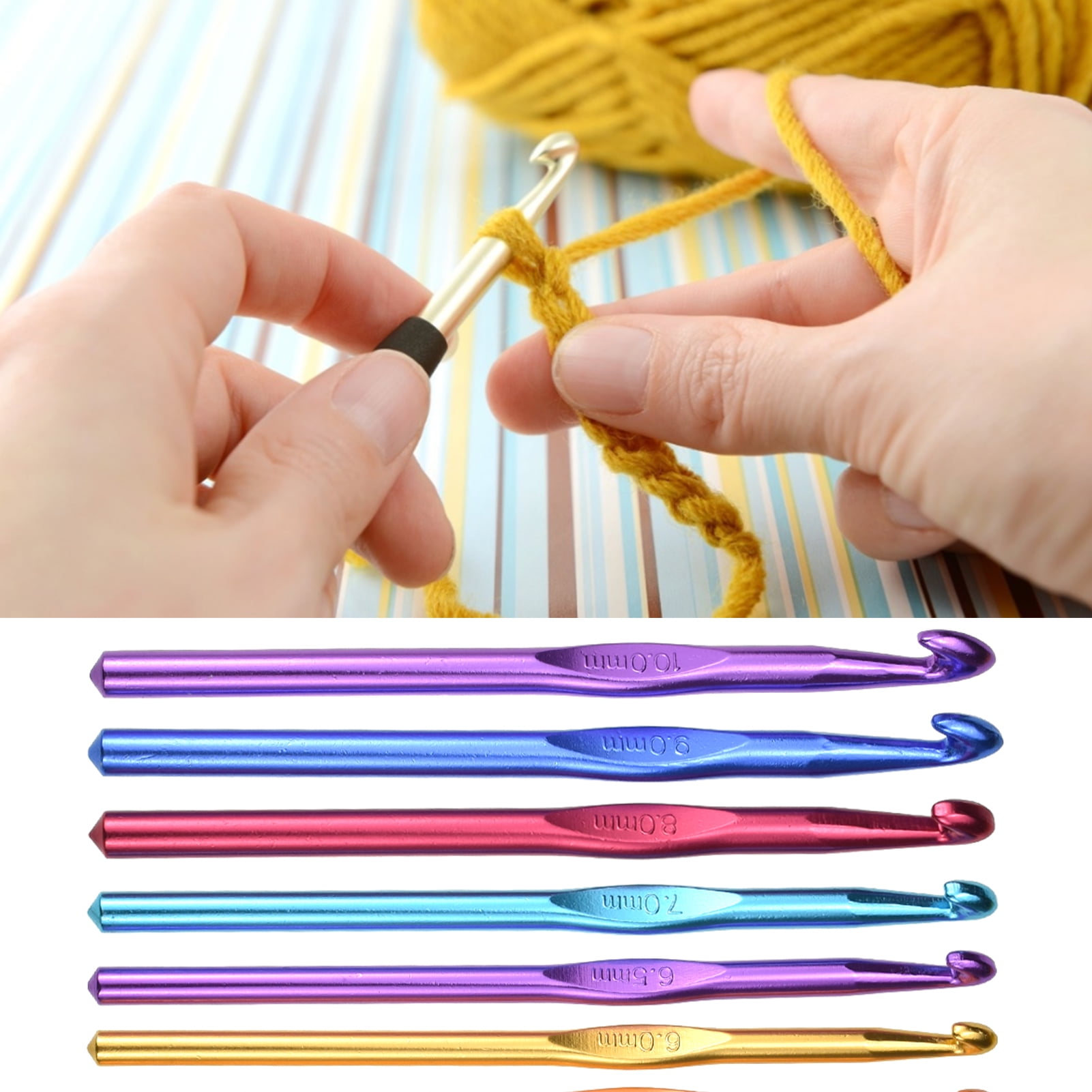  uxcell Stainless Steel Crochet Hook 2mm US Size 4 Knitting  Needles for DIY Craft Yarn 6Pcs
