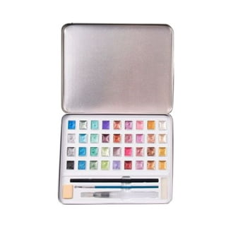 Deyuer 12/36/48Color Pearlescent Glitter Watercolor Pigment Paint Set with  Iron Box 