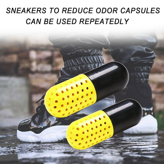Hesroicy 2Pcs Deodorant Capsule Shape Reusable ABS Shoes Smell Remover for Sneakers
