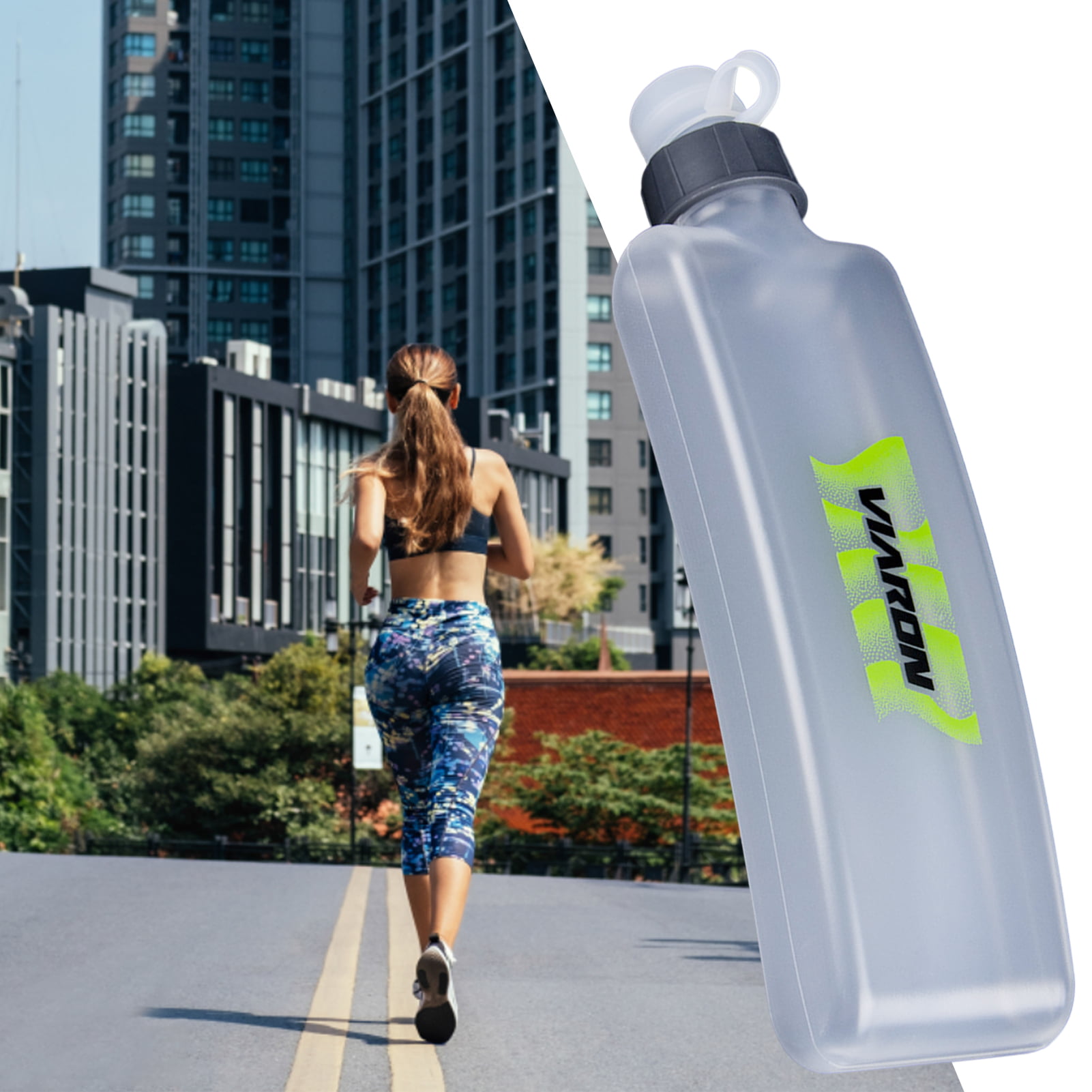 Hesroicy 400ML Water Bottle Design with Push Pull Spout Large Capacity Wear  resistant Dust proof Cover Drinking Leak proof Fanny Pack Sports Bottle for  Sports 