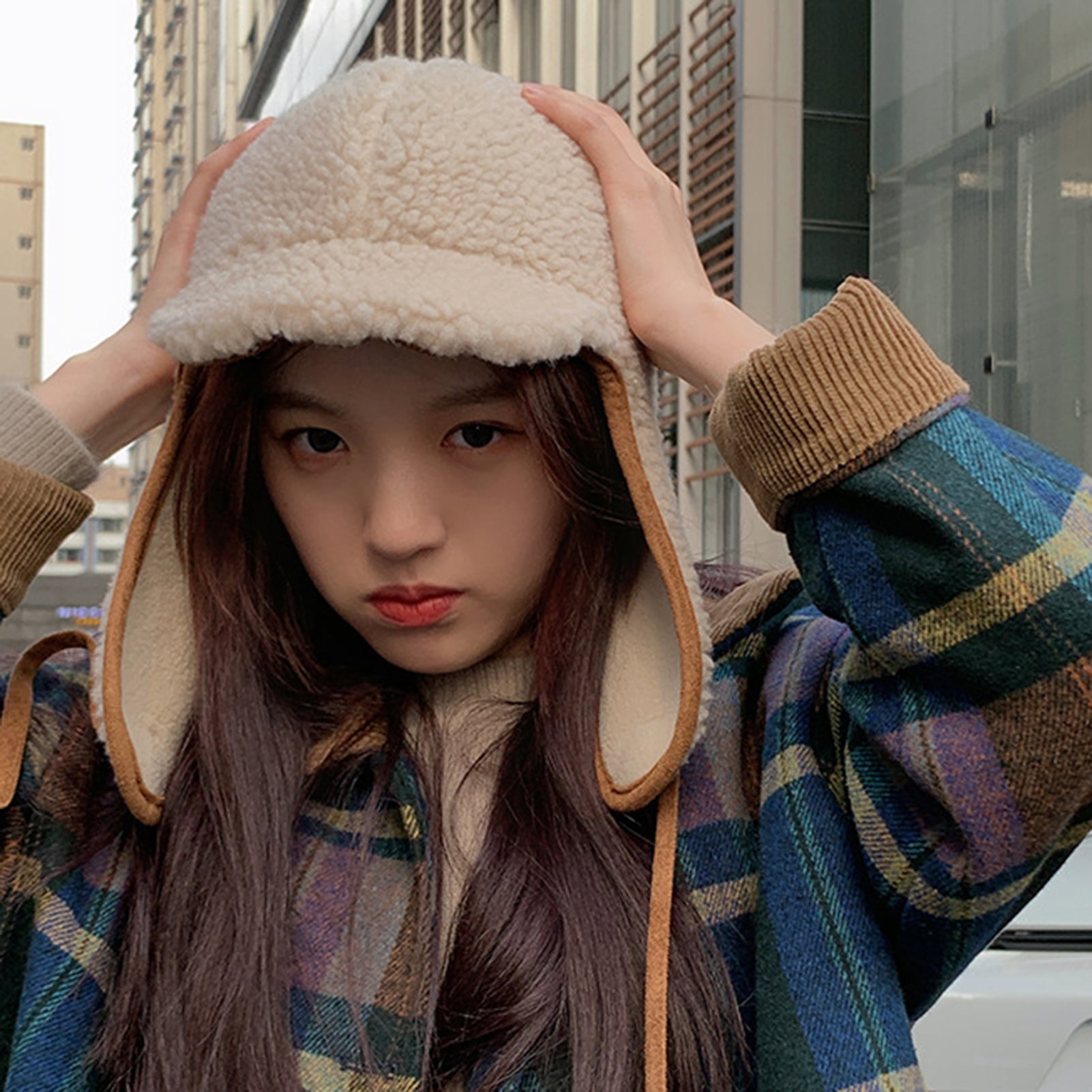 Wool cycling cap cheap with ear flaps