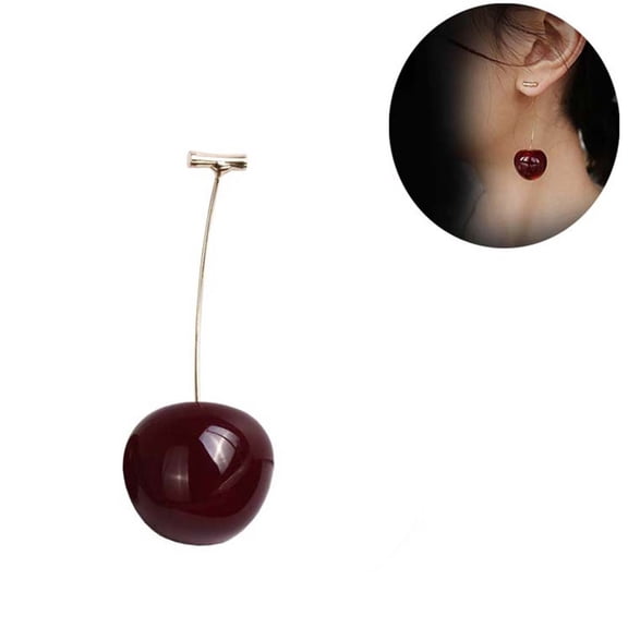 Hesroicy Earrings Sweet Cherry Shape Alloy Exquisite Jacket Ear Dangle for Dating