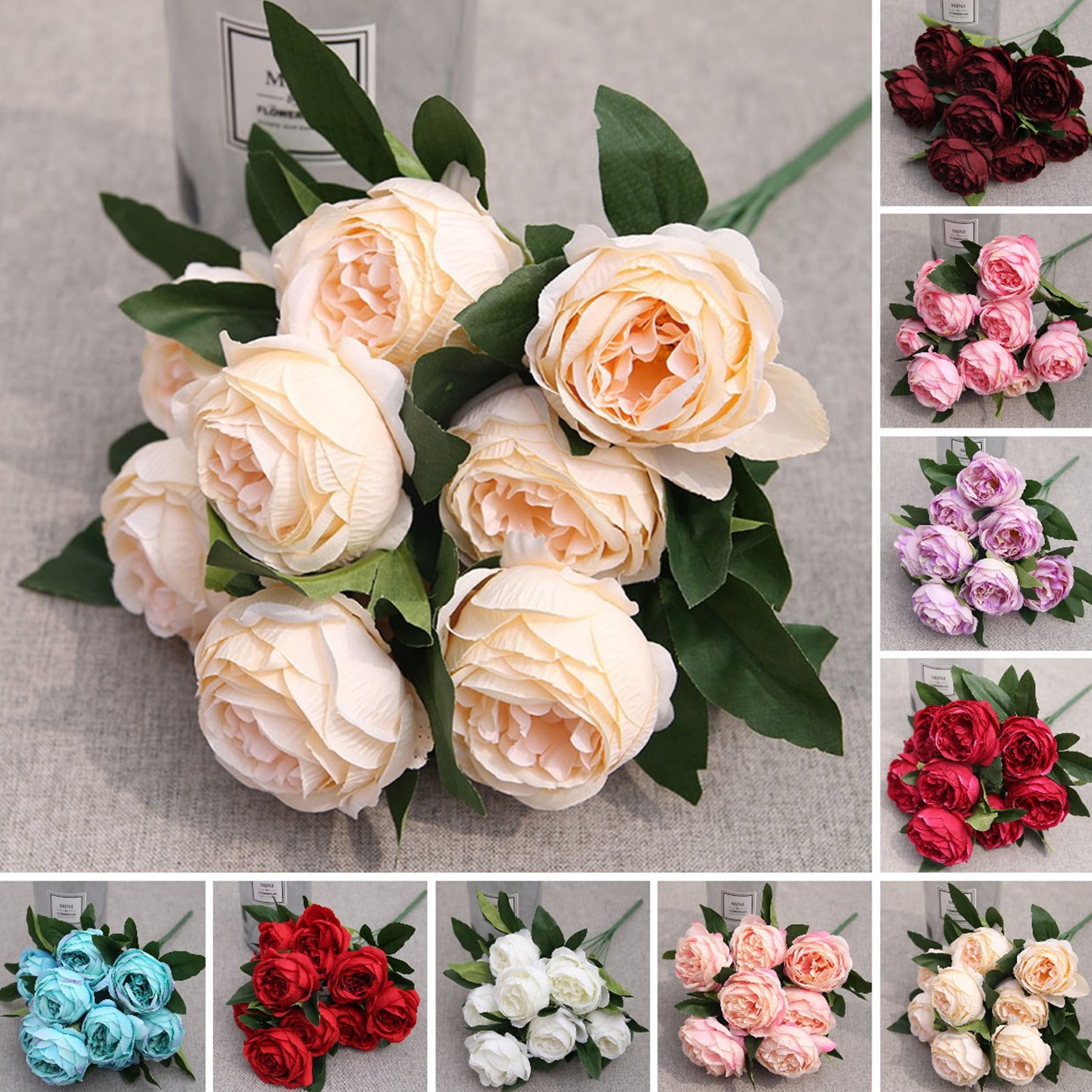 Englsih Roses Fake Hesroicy Fake Flower Realistic No Withering Home Decoration European ...