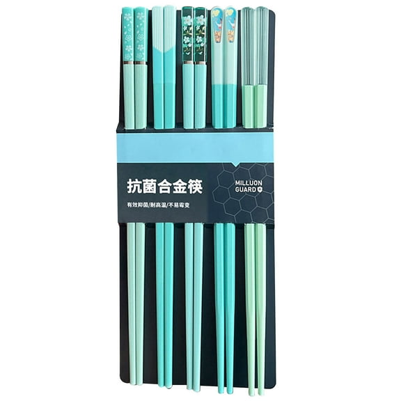 Hesroicy Set of 5 Pairs of Reusable Plastic Chopsticks, BPA-Free, Dishwasher-Safe, Non-Slip Fiberglass Chopsticks, Chinese Japanese Chopstick Gift Set