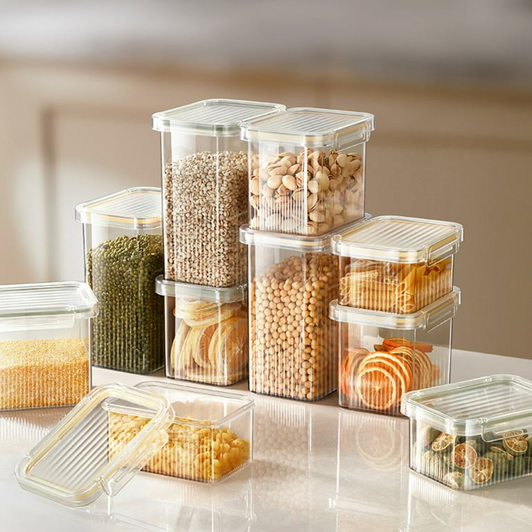 Hesroicy Stackable Food Storage Box Wide Mouth Large Capacity and Moisture Proof Design for Transparent and Visible Grain Snack Flour and Dry Food Storage Ideal Kitchen Container Walmart