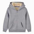 thumbnail image 1 of Hessimy 12-18 Months Toddler Boys Sherpa Fleece-Lined Full-Zip Hoodie,Warm Winter Zip-Up Sweatshirt with Front Pockets, 1 of 4