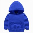 thumbnail image 1 of Hessimy 18-24 Months Toddler Boys Solid Color Pullover Hoodie,Basic Cotton Sweatshirt with Kangaroo Pocket,Casual Kids Wear, 1 of 4