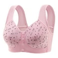 thumbnail image 1 of Hessimy 2024 New Front Button Breathable Skin-Friendly Cotton Bra Snap Front Bra for Older Women(Pink,42), 1 of 3