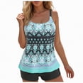 thumbnail image 1 of Hessimy 2026 Women Two Piece Tankini Swimsuit Tummy Control Long Torso Top and High Waisted Boyshorts Bathing Suits(Blue,XL), 1 of 1