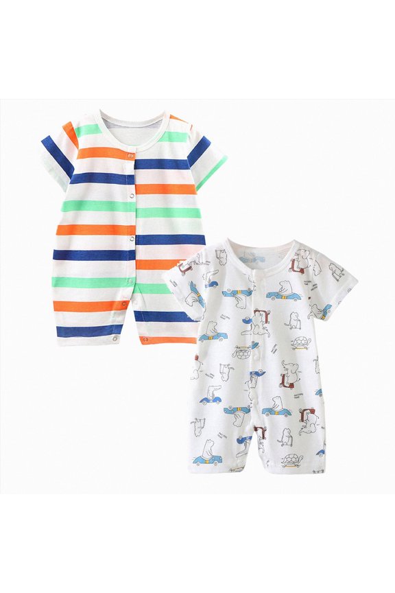 2Pcs Baby Boy Solid Color Romper Infant Ruffle Sleeve Bodysuit One Piece Outfit Toddler Jumpsuit clothes,Breathable 6-12 Months 12-24 Months 2t 3t 4t 5t 6t 7t 8t 9t Children 0-6 Months