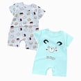 thumbnail image 1 of Hessimy 2Pcs Infant Baby Boy Summer Outfit Short Romper Onesie Short Sleeve Jumpsuit Newborn Coming Home Clothes,Lightweight 6-12 Months 12-24 Months 2t 3t 4t 5t 6t 7t 8t 9t Children 0-6 Months, 1 of 6
