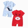 thumbnail image 1 of Hessimy 2Pcs Infant Baby Boy Summer Outfit Short Romper Onesie Short Sleeve Jumpsuit Newborn Coming Home Clothes,Lightweight 6-12 Months 12-24 Months 2t 3t 4t 5t 6t 7t 8t 9t Children 0-6 Months, 1 of 6